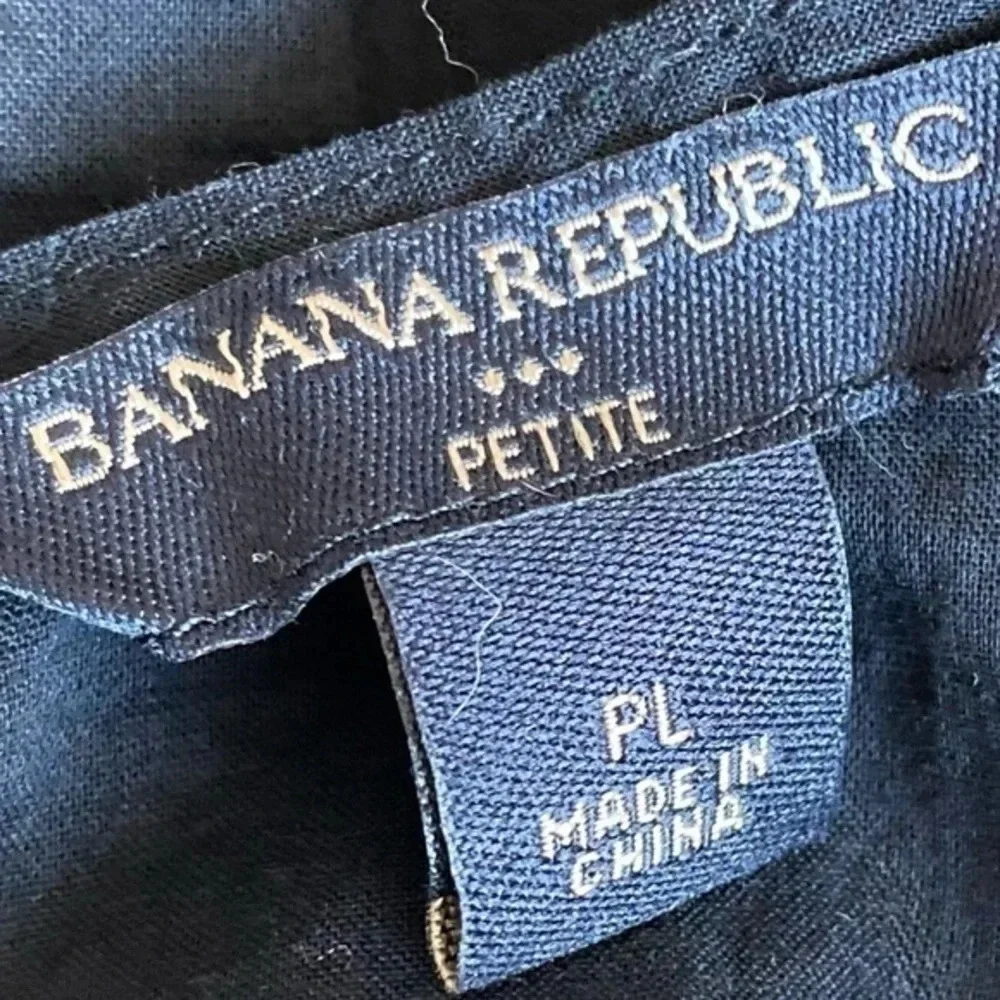 Banana Republic • Ruffle Front Black Cotton Tank Top - Picture 5 of 6